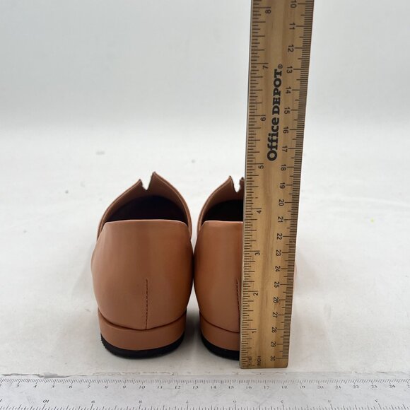 YDN Nude Pointed Toe D'Orsay V Cut Low Heels Slip On Office Dress Loafer Shoes - Picture 5 of 8